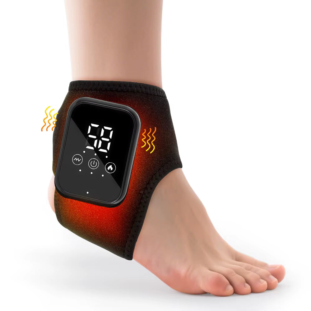 Electric Ankle Heating Massage Hot Compress Vibration Foot Massage 3 Heating Level Ankle Joint Brace Wrap Foot Warmer Massage