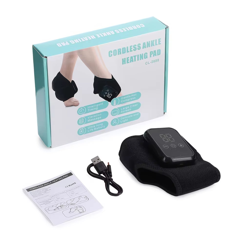 Electric Ankle Heating Massage Hot Compress Vibration Foot Massage 3 Heating Level Ankle Joint Brace Wrap Foot Warmer Massage